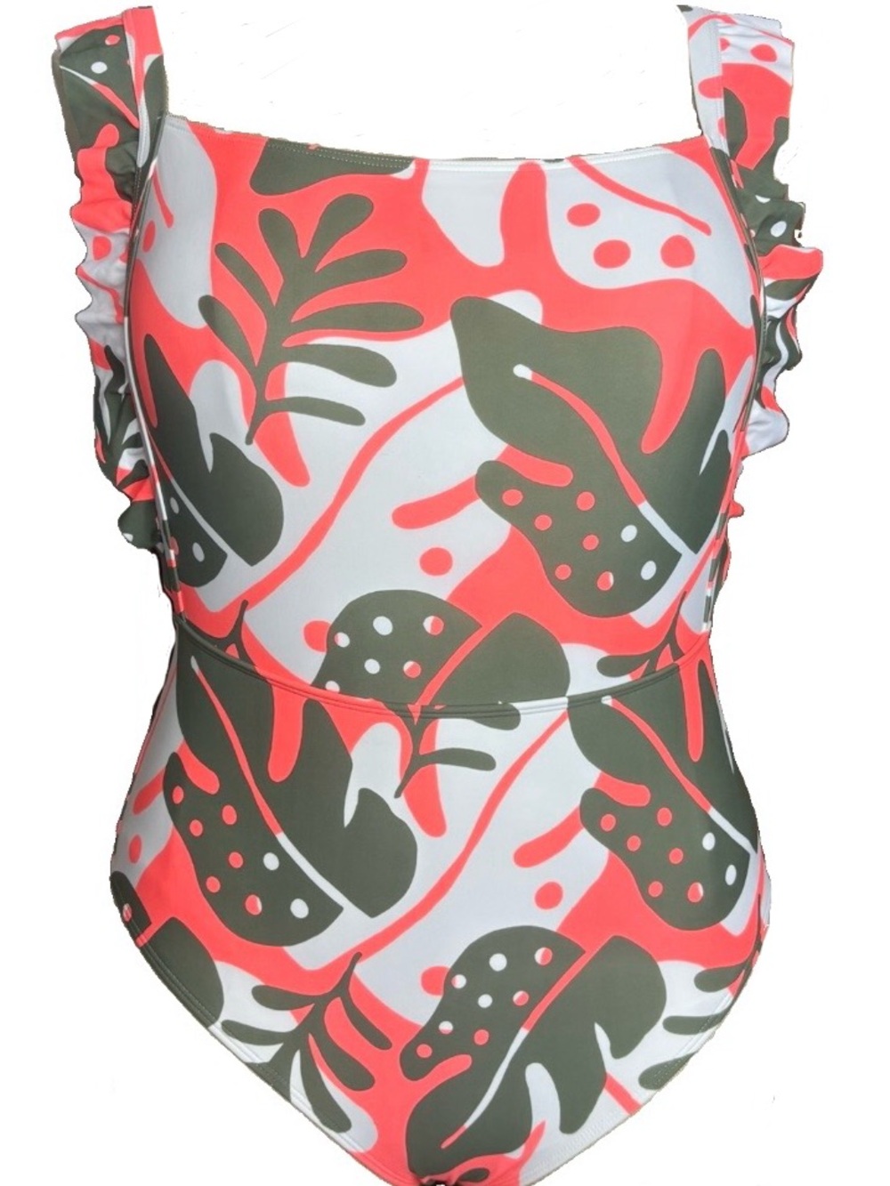 Aerie Coral Tropical One Piece Swimsuit
